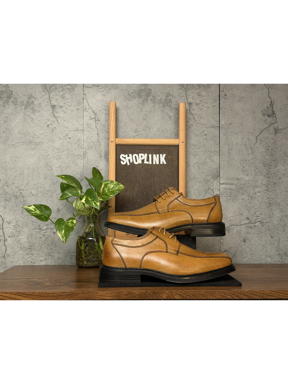 Farenzi Italy Men Tan Leather Derby Shoes 9